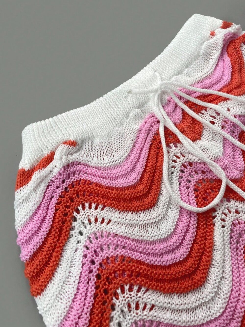 Multicolor Casual Women's Hollow Crochet Knit Short Sleeve Top And Shorts Set - Picture 7 of 7